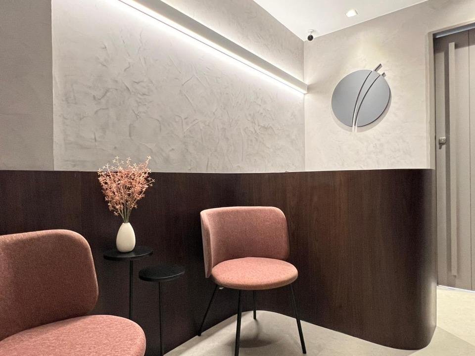 Recepção do consultório Expert Capilar em Ipanema